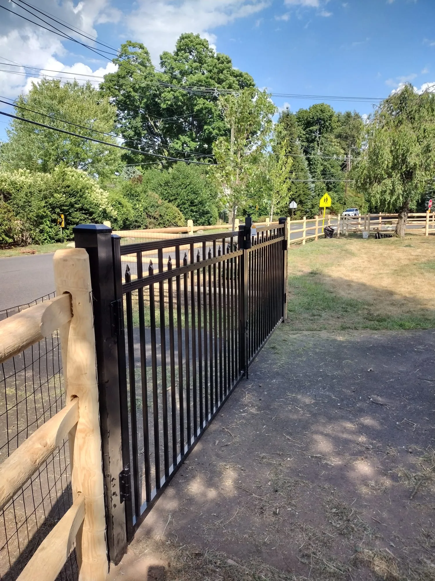 Aluminum fence gate installation in Short Hills, NJ