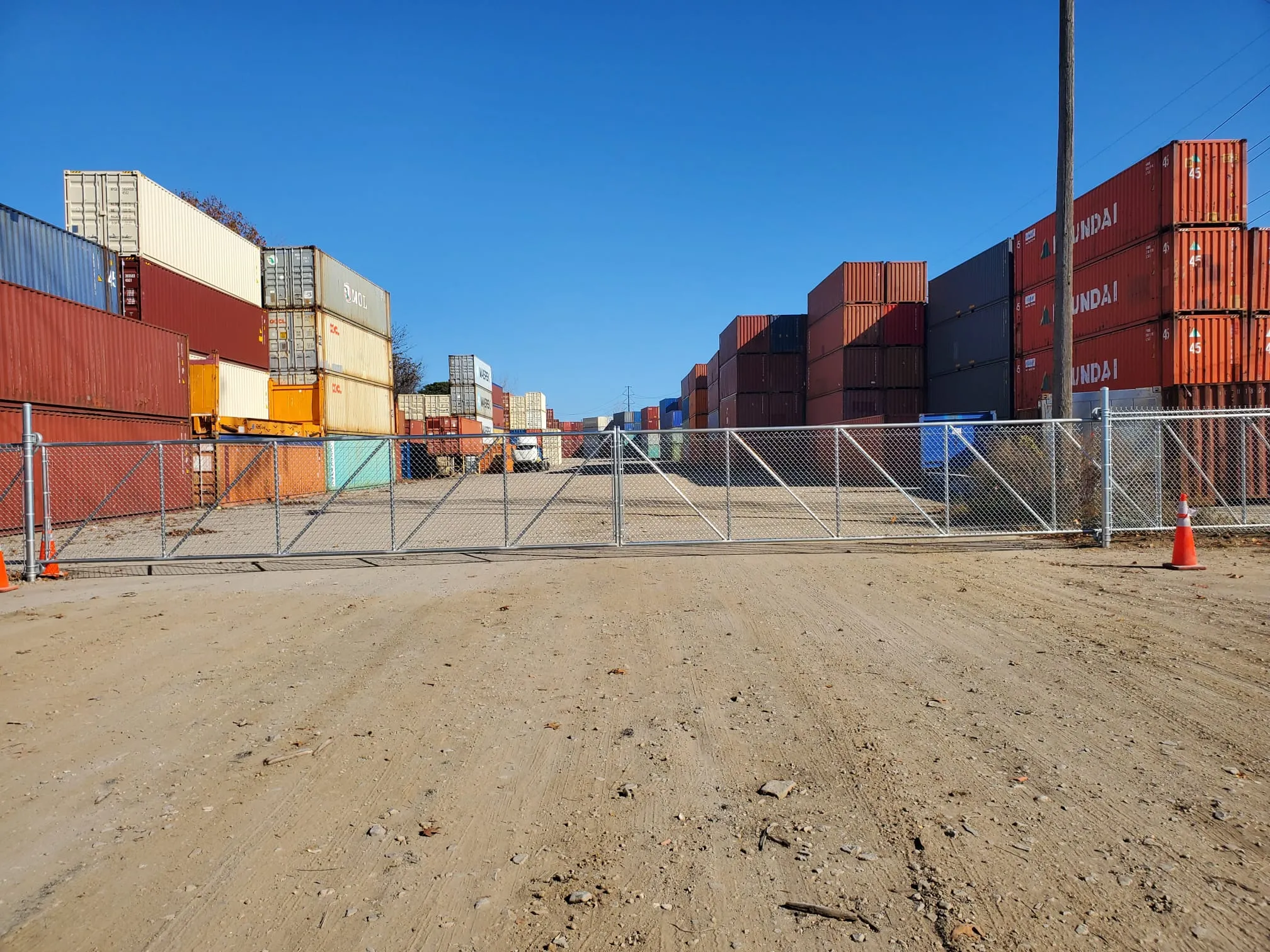 Commercial chain link fence gate installation in New Jersey